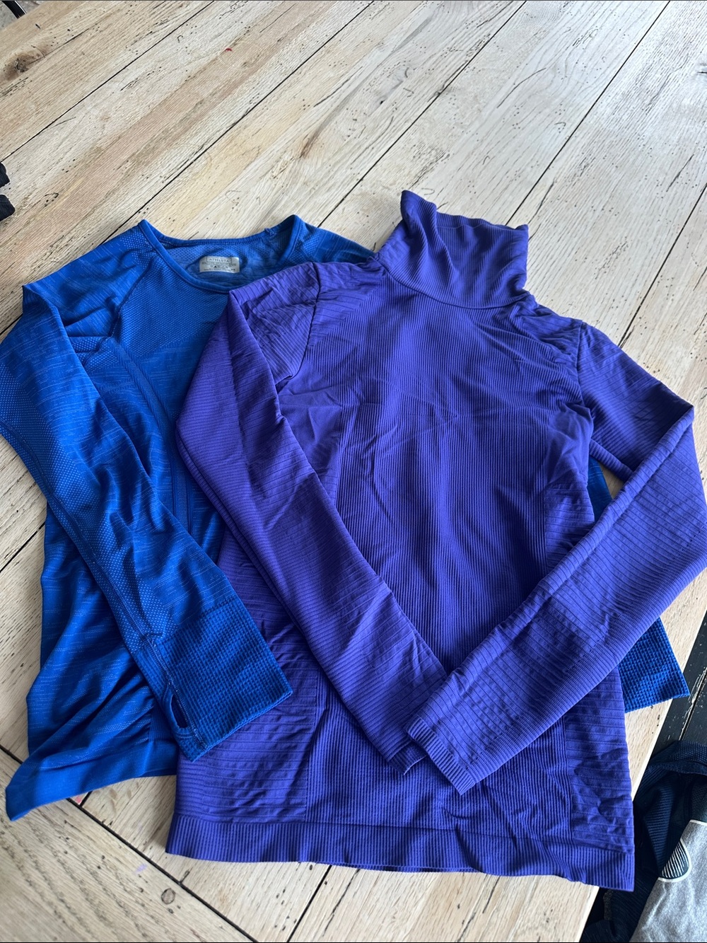 Athleta Long-Sleeve Layering Tops in Blue & Purple